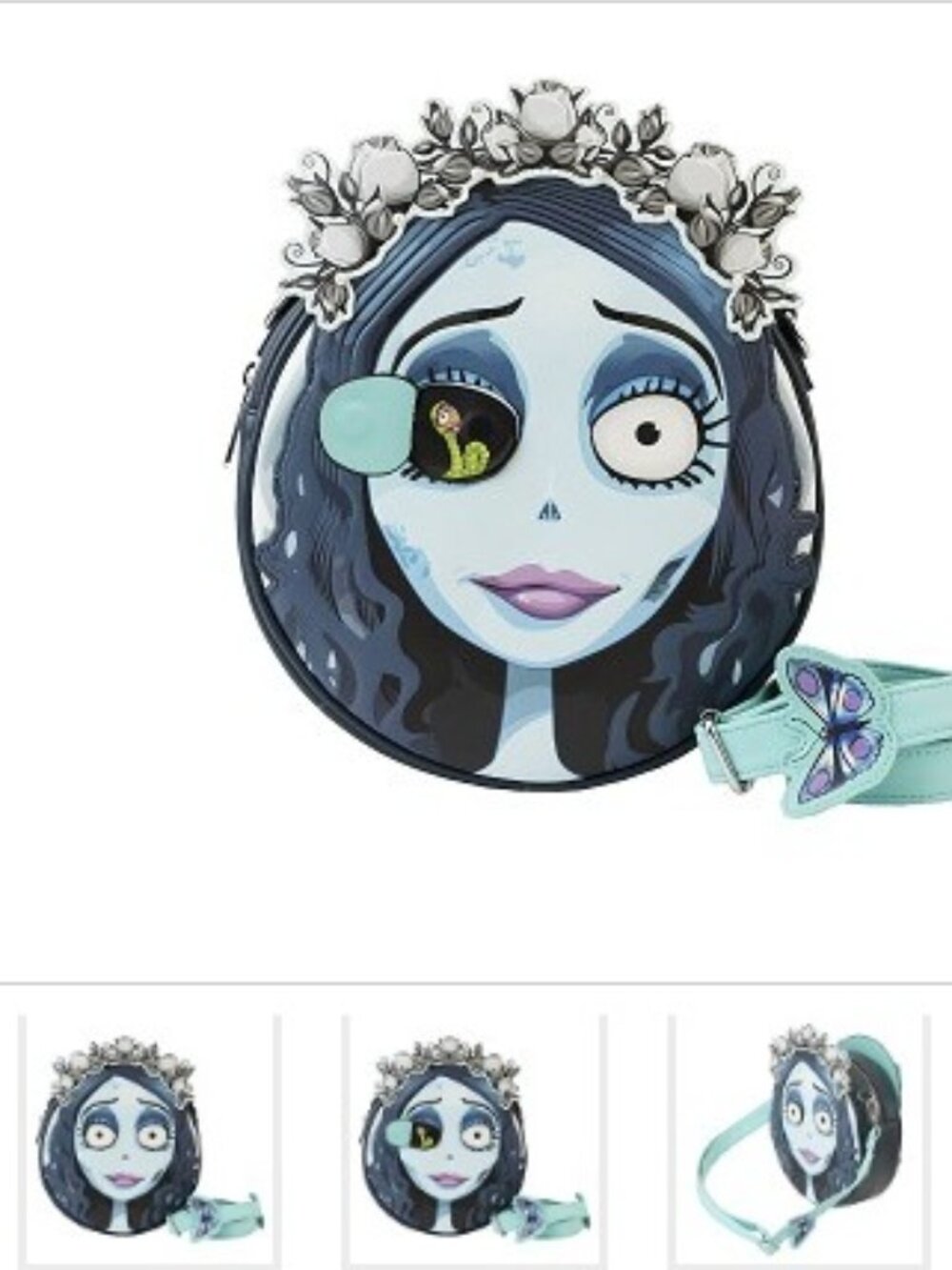Loungefly Warner Bros. Tim Burton's Corpse Bride Emily Blue Crossbody Bag Purse